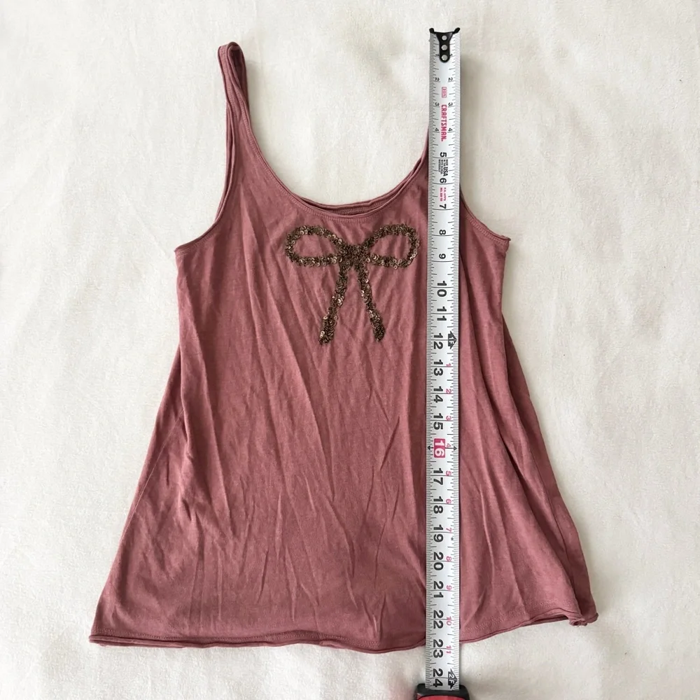 Rare Aerie Y2K Sequin Bow embellished Tank Top Ballet Coquette size small - Picture 5 of 5